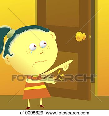 Arquivos de Ilustrações - close-up,  menina, 
 apontar. fotosearch 
- busca de ilustrações 
clipeart e desenhos