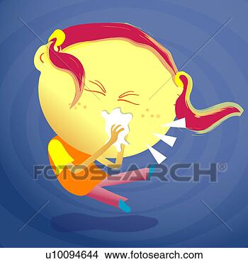 Arquivos de Ilustração - close-up,  menina, 
 espirrando. fotosearch 
- busca de ilustrações 
clipeart e desenhos