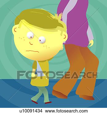 Arquivos de Ilustração - close-up,  menino, 
 seu,  braço, 
 funda,  andar, 
 seu,  mãe. fotosearch 
- busca de ilustrações 
clipeart e desenhos