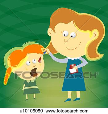 Stock Illustration - close-up of a 
young woman putting 
eye drops into 
her daughter's 
eyes. fotosearch 
- search clipart, 
illustration, 
drawings and vector 
eps graphics images