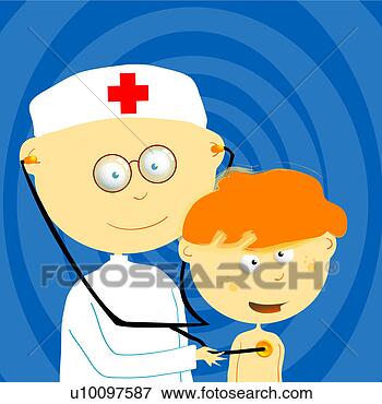 Arquivos de Ilustração - doutor,  examinando, 
 menino,  estetoscópio. 
fotosearch - busca 
de ilustrações 
clipeart e desenhos