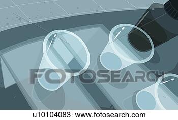 Desenho - alto,  ângulo, 
 vista,  três, 
 descartável, 
 copos,  garrafa. 
fotosearch - busca 
de ilustrações 
clipeart e desenhos