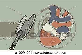 Arquivos de Ilustração - close-up,  human, 
 coração,  estetoscópio. 
fotosearch - busca 
de ilustrações 
clipeart e desenhos