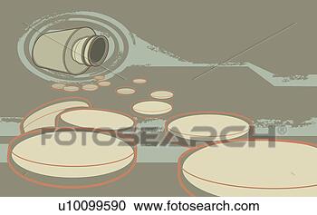Arquivos de Ilustração - close-up,  pílulas, 
 pílula,  garrafa. 
fotosearch - busca 
de ilustrações 
clipeart e desenhos