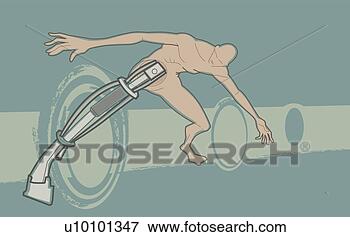Arquivos de Ilustração - pelado,  homem, 
 protético,  perna. 
fotosearch - busca 
de ilustrações 
clipeart e desenhos