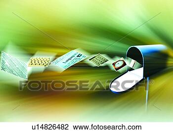 Clip Art - e-mail,   fundo, 
  cyber,   tecno, 
  digital,   correio, 
  caixa. fotosearch 
- busca de ilustrações 
clipeart e desenhos