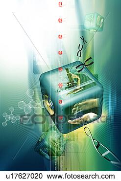 Arquivos de Ilustração - gene,  alta tecnologia, 
 microscópio, 
 medicina,  hospitalar, 
 adn. fotosearch 
- busca de ilustrações 
clipeart e desenhos