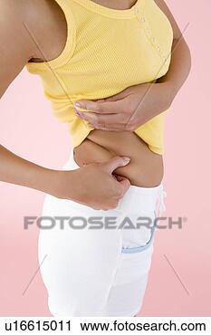 Arquivo de Fotografia - mulher,  beliscando, 
 gorda,  lado, 
 cintura. fotosearch 
- busca de fotos, 
imagens e clipart
