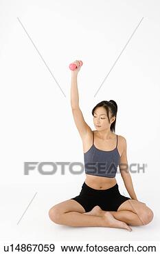 Arquivo Fotográficos - mulher,  exercitar, 
 dumbbell. fotosearch 
- busca de fotos, 
imagens e clipart