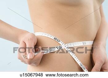 Banco de Imagem - mulher,  medindo, 
 cintura. fotosearch 
- busca de fotos, 
imagens e clipart