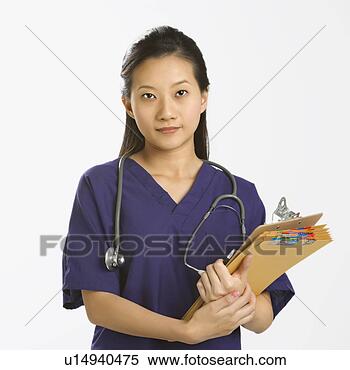 Banco de Imagem - retrato,   asiático, 
  chinês,   mid-adulto, 
  femininas,  
 doutor. fotosearch 
- busca de fotos, 
imagens e clipart