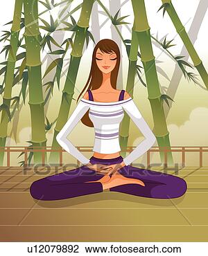 Clip Art - femme, s�ance, 
lotus, position, 
m�diter. fotosearch 
- recherchez des 
cliparts, des 
illustrations, 
des dessins et 
des images vectoris�es 
au format eps