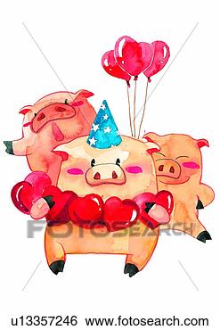 Bon ANNIVERSAIRE PIGGY Peinture-cochon-anniversaire_~u13357246