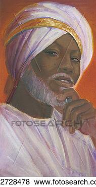 Clip Art - escuro-esfolado, 
 turbante. fotosearch 
- busca de ilustrações 
clipeart e desenhos