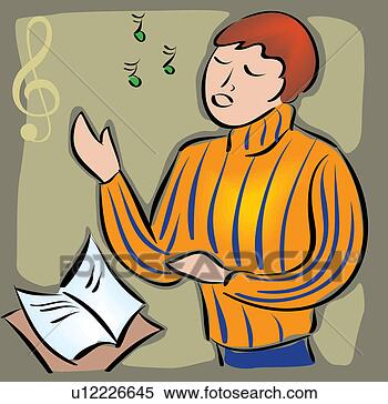 Clipart - frente,  vista, 
 menino,  cantando. 
fotosearch - busca 
de ilustrações 
clipeart e desenhos
