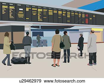 Clip Art - viajantes,  olhar, 
 vôo,  programa, 
 tábua. fotosearch 
- busca de ilustrações 
clipeart e desenhos