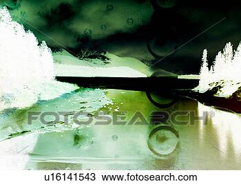 Desenho - verde,  hues, 
 sobreposto,  
rio. fotosearch 
- busca de ilustrações 
clipeart e desenhos