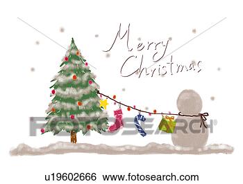 Stock Illustration - christmas tree, 
christmas decorations 
and snowman. fotosearch 
- search clipart, 
illustration, 
drawings and vector 
eps graphics images