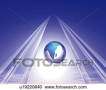 Stock Illustration - floating crystal 
globe and poles 
extending to the 
sky,  low angle. 
fotosearch - search 
clipart, illustration, 
drawings and vector 
eps graphics images