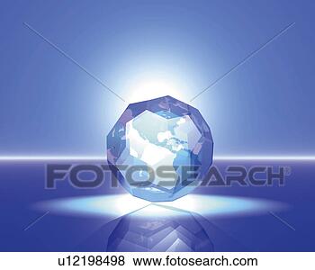 Stock Illustration - light and crystal 
globe,  blue background, 
 computer graphics. 
fotosearch - search 
clipart, illustration, 
drawings and vector 
eps graphics images