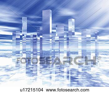 Banco de Imagem - high-rise,  edifícios, 
 computador,  
gráficos,  composição. 
fotosearch - busca 
de fotos, imagens 
e clipart