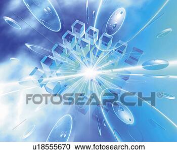 Stock Photography - light and cubes 
shaping square, 
 high angle view, 
 computer graphics. 
fotosearch - search 
stock photos, 
pictures, images, 
and photo clipart