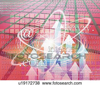 Banco de Imagem - setas,  teia, 
 endereço,  computador, 
 língua,  computador, 
 gráficos. fotosearch 
- busca de fotos, 
imagens e clipart
