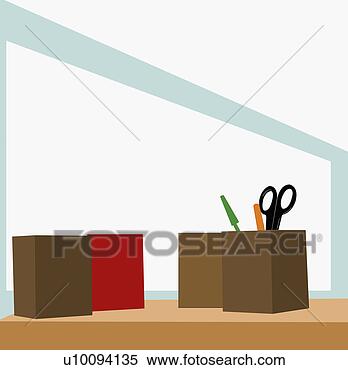 Arquivos de Ilustração - close-up,  caneta, 
 plataformas, 
 tabela. fotosearch 
- busca de ilustrações 
clipeart e desenhos