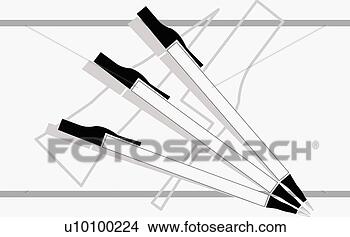 Arquivos de Ilustração - close-up,  canetas. 
fotosearch - busca 
de ilustrações 
clipeart e desenhos