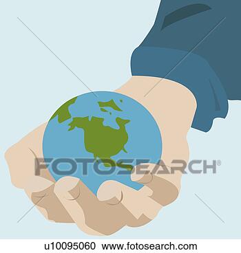 Arquivos de Ilustração - close-up,  globo, 
 homem negócios, 
 mão. fotosearch 
- busca de ilustrações 
clipeart e desenhos
