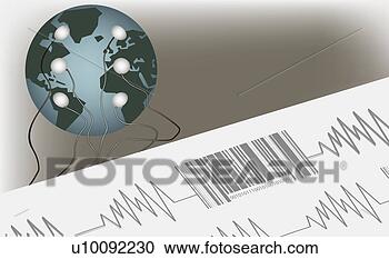 Arquivos de Ilustração - close-up,  barzinhos, 
 código,  pulso, 
 traço,  conectado, 
 globo. fotosearch 
- busca de ilustrações 
clipeart e desenhos