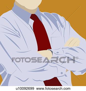 Stock Illustration - close-up of a 
businessman standing 
with his arms 
crossed. fotosearch 
- search clipart, 
illustration, 
drawings and vector 
eps graphics images