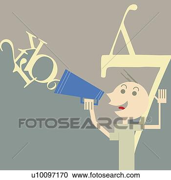 Arquivos de Ilustração - close-up,  pessoa, 
 segurando,  megafone. 
fotosearch - busca 
de ilustrações 
clipeart e desenhos