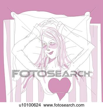 Arquivos de Ilustração - alto,  ângulo, 
 vista,  jovem, 
 mulher,  mentindo, 
 cama. fotosearch 
- busca de ilustrações 
clipeart e desenhos