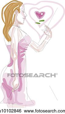 Arquivos de Ilustração - jovem,  mulher, 
 alcançar,  flor, 
 mid-air. fotosearch 
- busca de ilustrações 
clipeart e desenhos