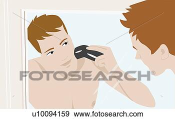 Arquivos de Ilustrações - close-up,  jovem, 
 homem,  raspar, 
 elétrico,  navalha. 
fotosearch - busca 
de ilustrações 
clipeart e desenhos