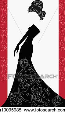 Arquivos de Ilustração - close-up,  mulher, 
 pretas,  vestido. 
fotosearch - busca 
de ilustrações 
clipeart e desenhos