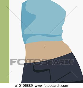 Arquivos de Ilustrações - meio,  seção, 
 vista,  mulher, 
 mostrando,  dela, 
 midriff. fotosearch 
- busca de ilustrações 
clipeart e desenhos