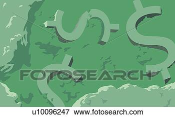 Arquivos de Ilustração - alto,  ângulo, 
 vista,  dólar, 
 sinais,  lama. 
fotosearch - busca 
de ilustrações 
clipeart e desenhos