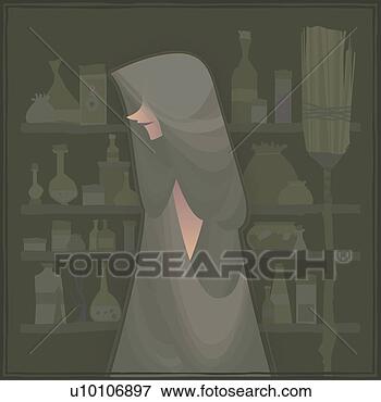 Arquivos de Ilustração - close-up,  feiticeira. 
fotosearch - busca 
de ilustrações 
clipeart e desenhos