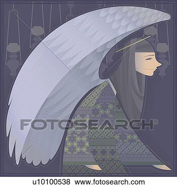 Arquivos de Ilustrações - lado,  perfil, 
 anjo. fotosearch 
- busca de ilustrações 
clipeart e desenhos
