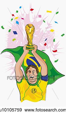 Arquivos de Ilustrações - close-up,  futebol, 
 jogador,  segurando, 
 cima,  mundo, 
 copo. fotosearch 
- busca de ilustrações 
clipeart e desenhos