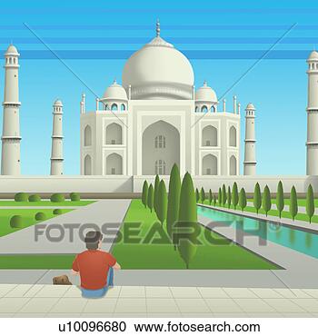 Stock Illustration - facade of a mausoleum, 
taj mahal, agra, 
uttar pradesh, 
india. fotosearch 
- search clipart, 
illustration, 
drawings and vector 
eps graphics images
