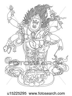 Stock Illustration - mahakala, a buddhist 
god. fotosearch 
- search clipart, 
illustration, 
drawings and vector 
eps graphics images