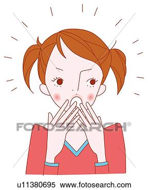 Arquivos de Ilustração - mulher,  surpreendido, 
 illustrative, 
 técnica. fotosearch 
- busca de ilustrações 
clipeart e desenhos