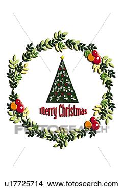 Stock Illustration - painting of christmas 
wreath and tree, 
illustration. 
fotosearch - search 
clipart, illustration, 
drawings and vector 
eps graphics images