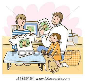 Arquivos de Ilustração - família,  cão, 
 imprimindo,  
quadro,  cão, 
 t-shirt,  cartão. 
fotosearch - busca 
de ilustrações 
clipeart e desenhos