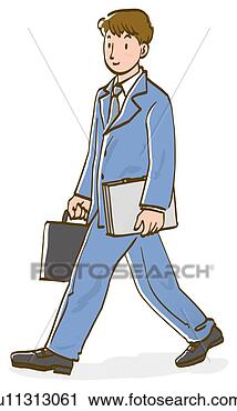Clipart - homem negócios, 
 andar,  segurando, 
 pasta,  arquivos, 
 lado,  vista. 
fotosearch - busca 
de ilustrações 
clipeart e desenhos