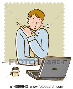 Desenho - homem negócios, 
  sentando,   
escrivaninha, 
  pôr,   mão, 
  seu. fotosearch 
- busca de ilustrações 
clipeart e desenhos