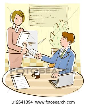 Arquivos de Ilustração - homem,   passagem, 
  cd,   mulher, 
  sentando,   
tabela,   laptop. 
fotosearch - busca 
de ilustrações 
clipeart e desenhos